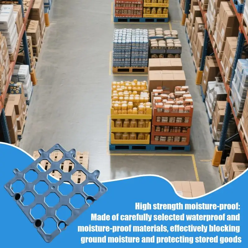 

Warehouse Storage Pallets Floor Riser Stand Storage Pallets Waterproof Non Slip Grids Easy Stack Cushion For Deck Basement