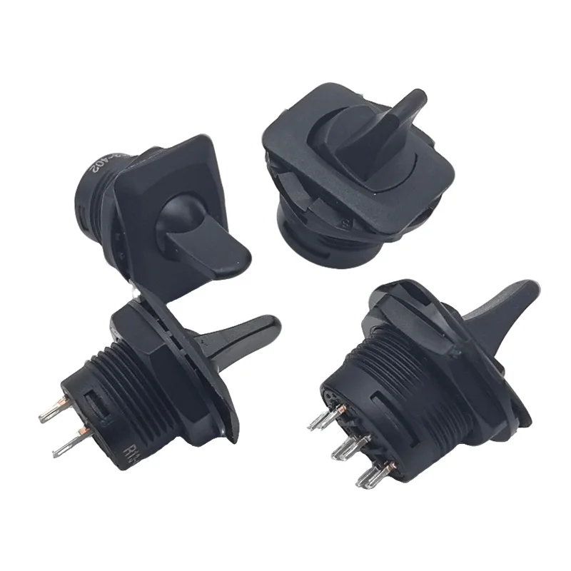 1pcs 15mm hole black handle toggle switch R13-402/405 2pin 3pin 4pins 6pins 2position 3position double reset 6A 250V 10A 125V