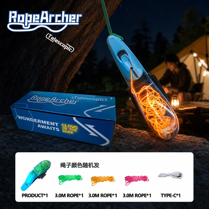 Ropearcher Rope Launcher Automatic Retractable Luminous String Toy