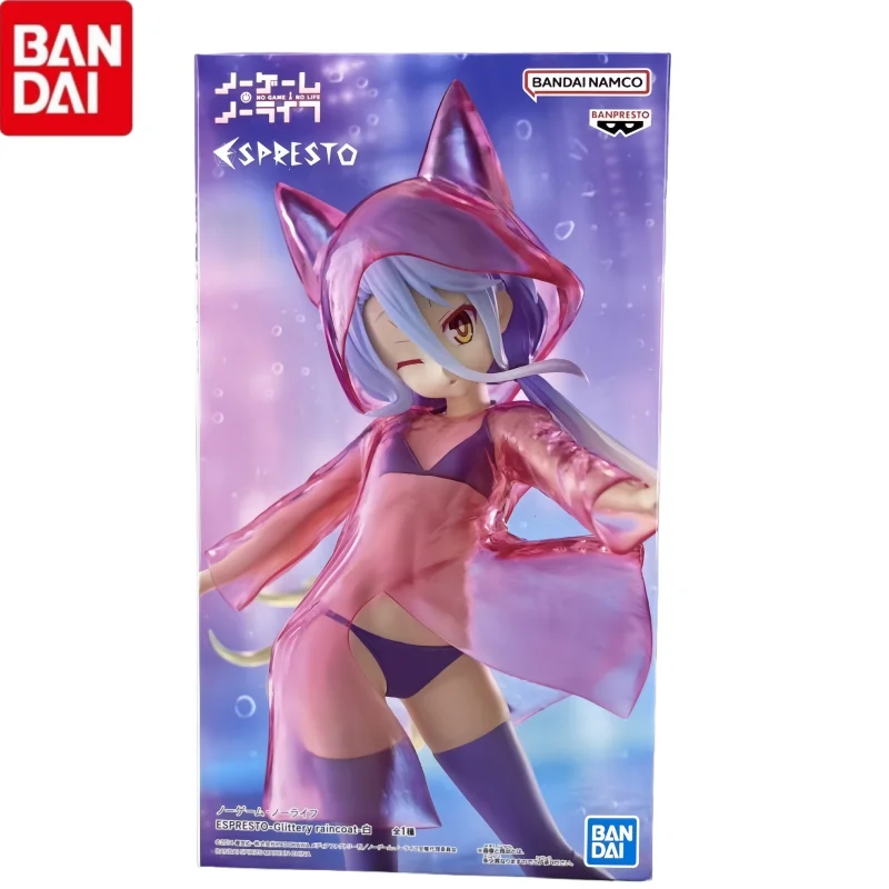 Bandai banpresto original, sem jogo, sem vida, figura shiro com capa de chuva brilhante, estatueta de ação, ornamento de pvc, modelo de presente, imperdível