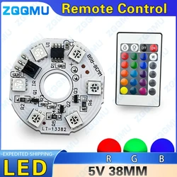 1Pcs LED DC5V Colorful Gradient RGB Light Panel 38mm Light Source With Remote Control for DIY Beech Wood Lamp LED Stage Light