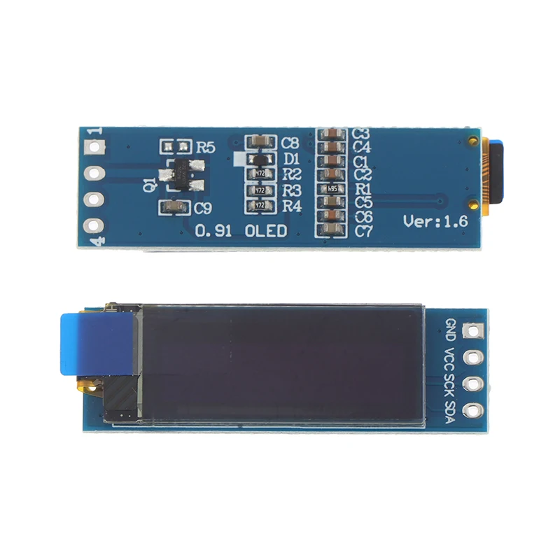 0.91 Inch OLED Module White/Blue/Yellow OLED 128X32 OLED LCD LED Display Module 0.91" 4-Pin Monochrome IIC Communicate