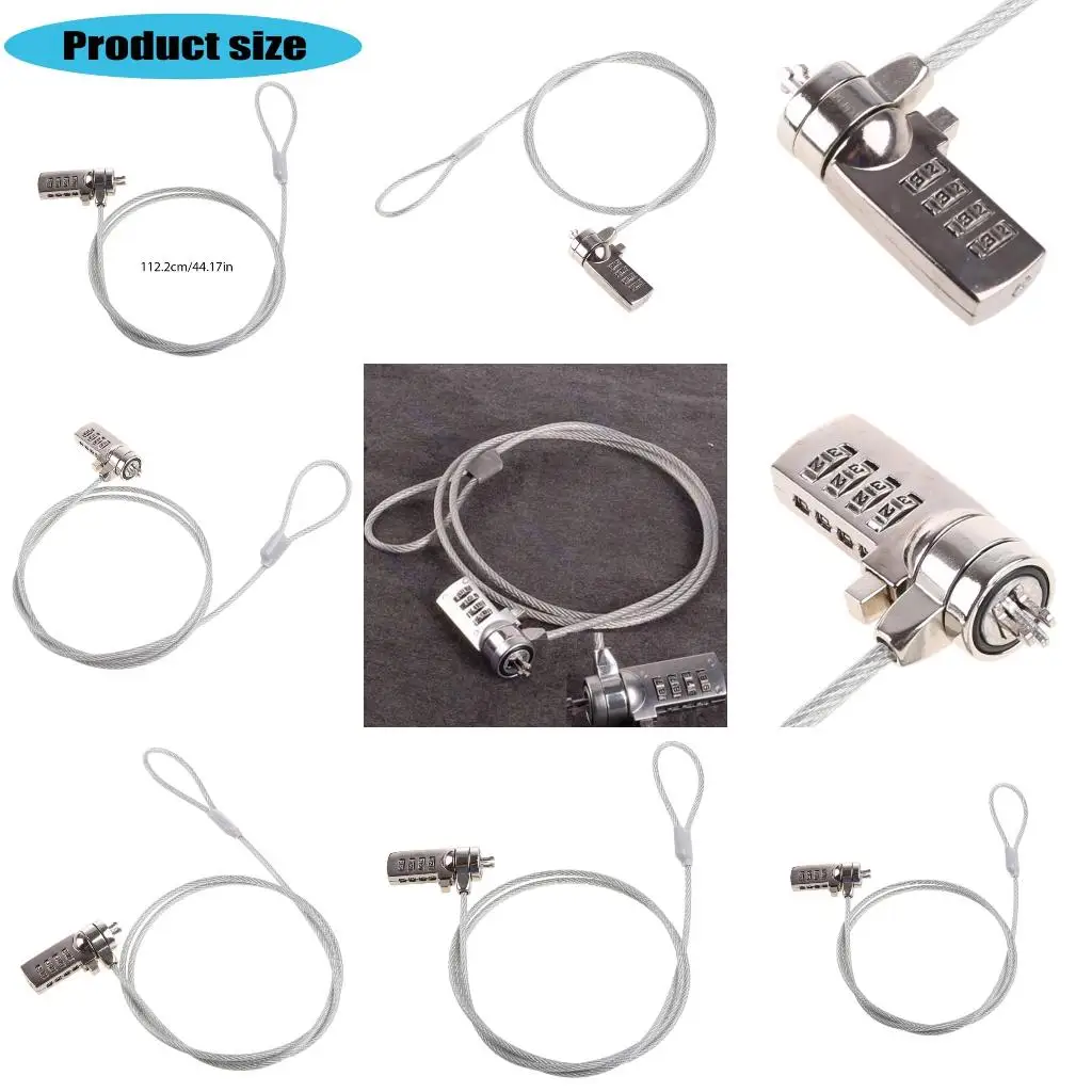 

4 Digit Password Security Lock Chain Laptop Anti-Theft Lock Easy Installation