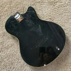 Mute Guitar Body Black Color Solid Wood Bolt-on Neck Electric and Acoustic Guitar Active Saddle Pickups Unfinished AB100