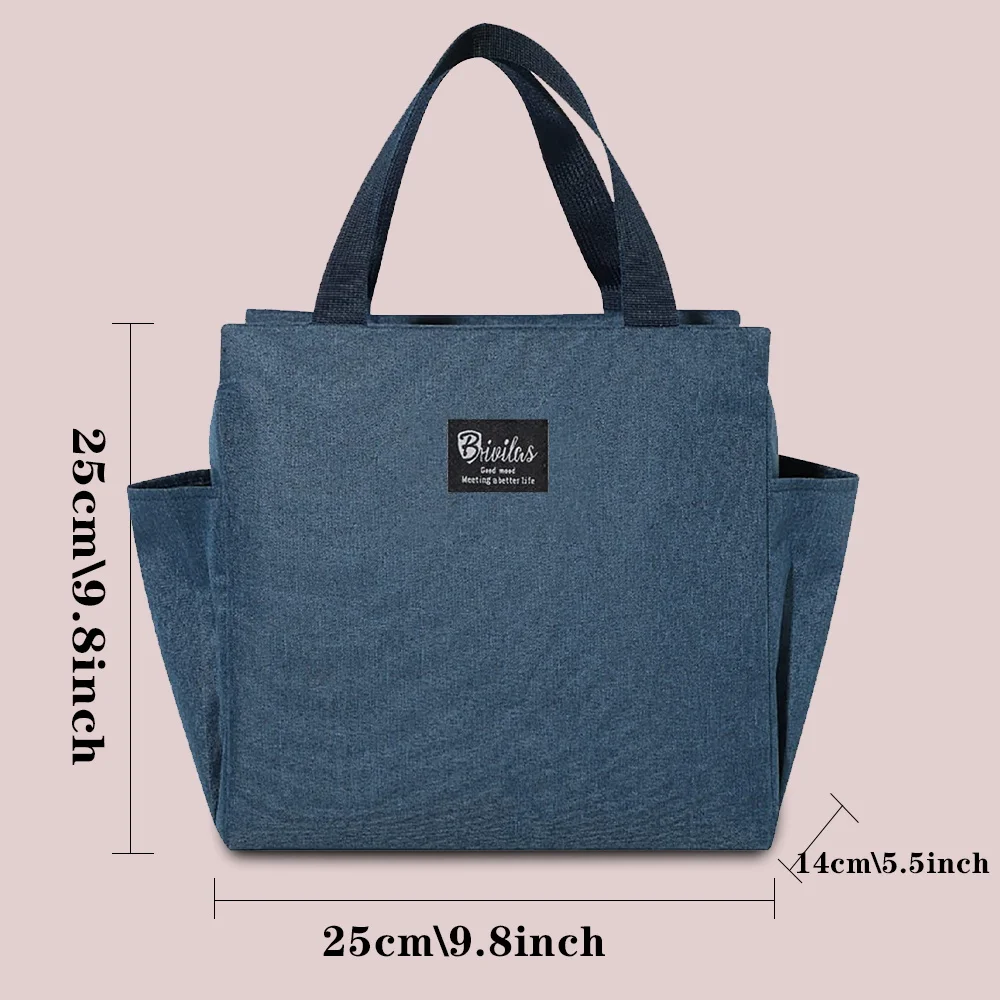 Thermal Lunch Dinner Bags Canvas Handbag Picnic Travel Food Breakfast Box School Child Convenient Lunch Bag Tote Teamlogo Print