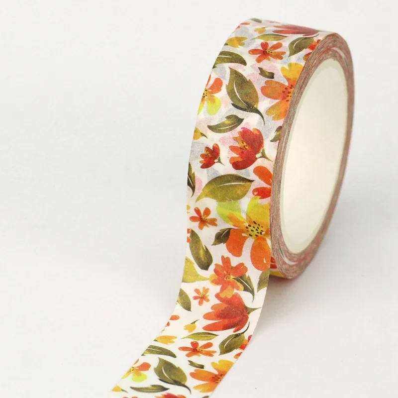 

NEW 1PC 10M Deco Watercolor Floral Background Washi Tapefor Scrapbooking Journaling Adhesive Masking Tape Cute Stationary