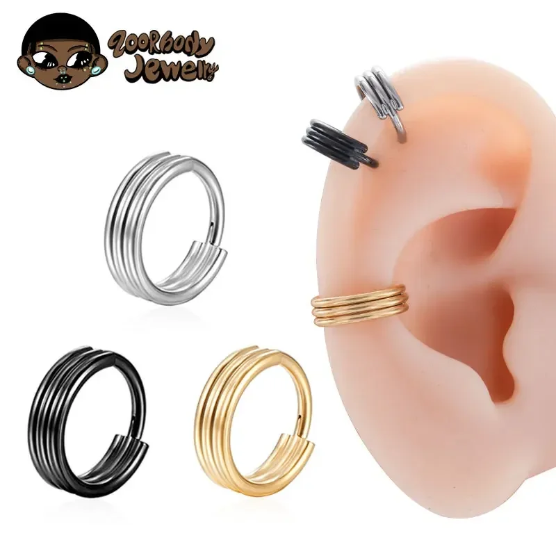 ASTM F136 tytanowy kolczyk w nosie Piercing 16G Clicker gotycka muszla nosa Tragus chrząstka przegroda Piercing seksowna biżuteria do ciała nowość