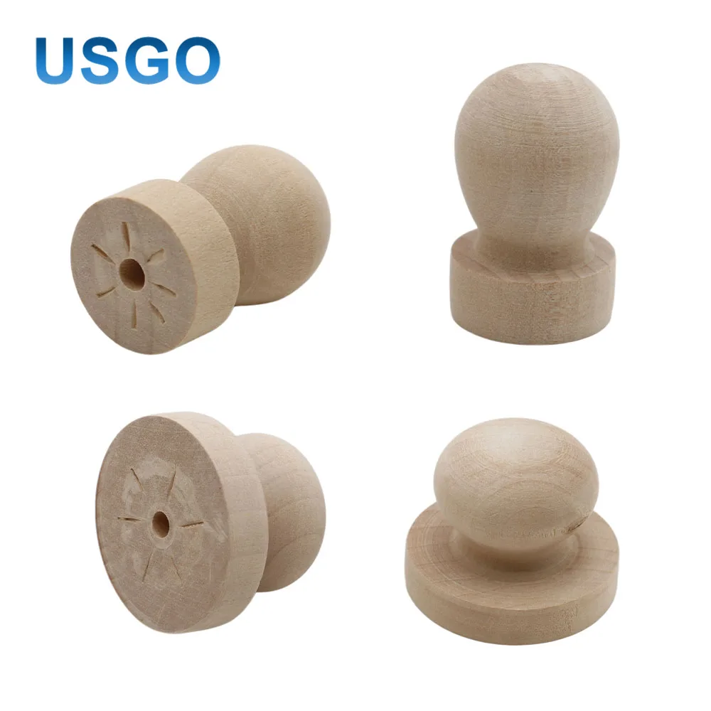 USGO Solid Wood Stamp Handle Round Wooden Seal Blanks for Wedding Custom Gift Stamp Making CO2 Laser Engraver