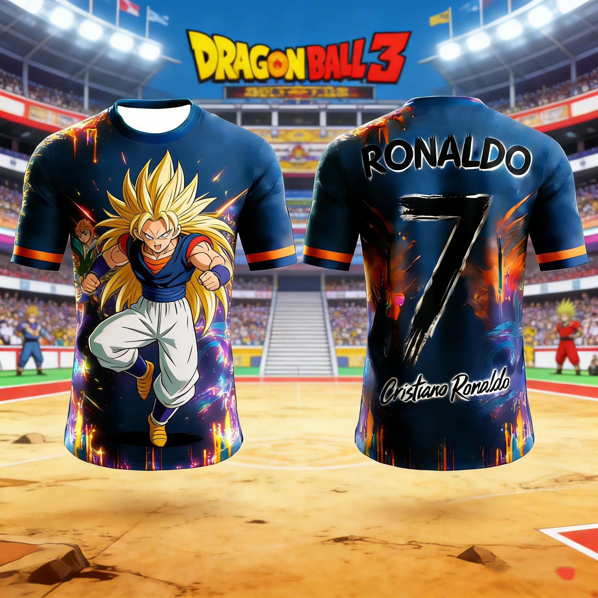 

Летняя футболка с аниме-принтом, футболка с изображением Dragon Ball, футболка с изображением Криштиану Роналду, быстросохнущая спортивная футболка для взрослых и детей.