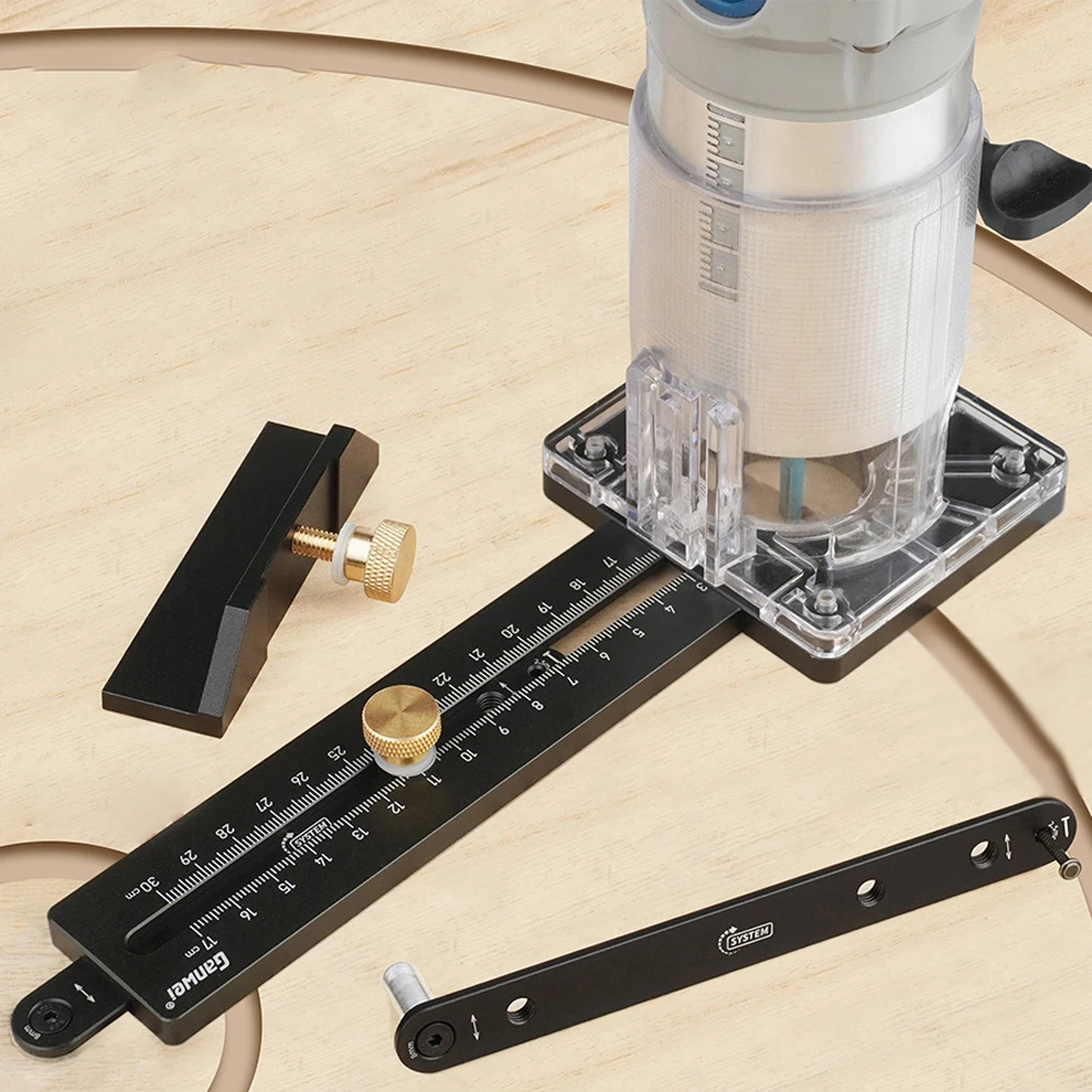 GanWei Aluminium Alloy Woodworking Electric Trimming Machine Circle Cutting Jig Wood Router Milling Circle Slotting Base - view 3
