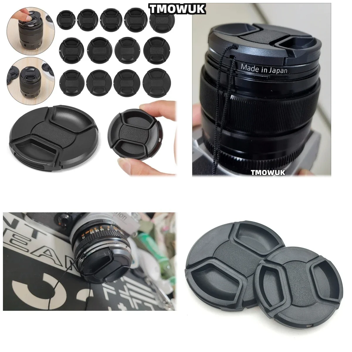 For Panasonic S5W S1M2E G2 G3 GH3 GF3 GF6 ZS200 DMC-FZ770 DMC-FZ780 Camera Lens Cap Protective Cover Center Pinch Snap-on 49mm 5