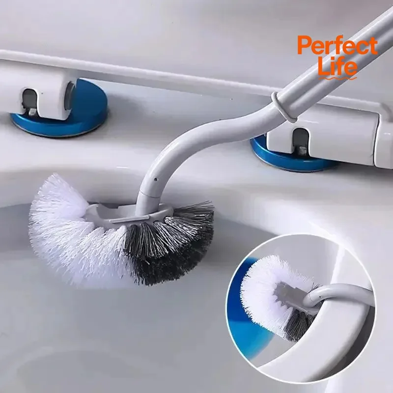 Escova de vaso sanitário com cabo longo, escova de limpeza de plástico para banheiro, limpador de pan de cócoras, removedor de lacunas de banheiro doméstico, acessórios de banheiro