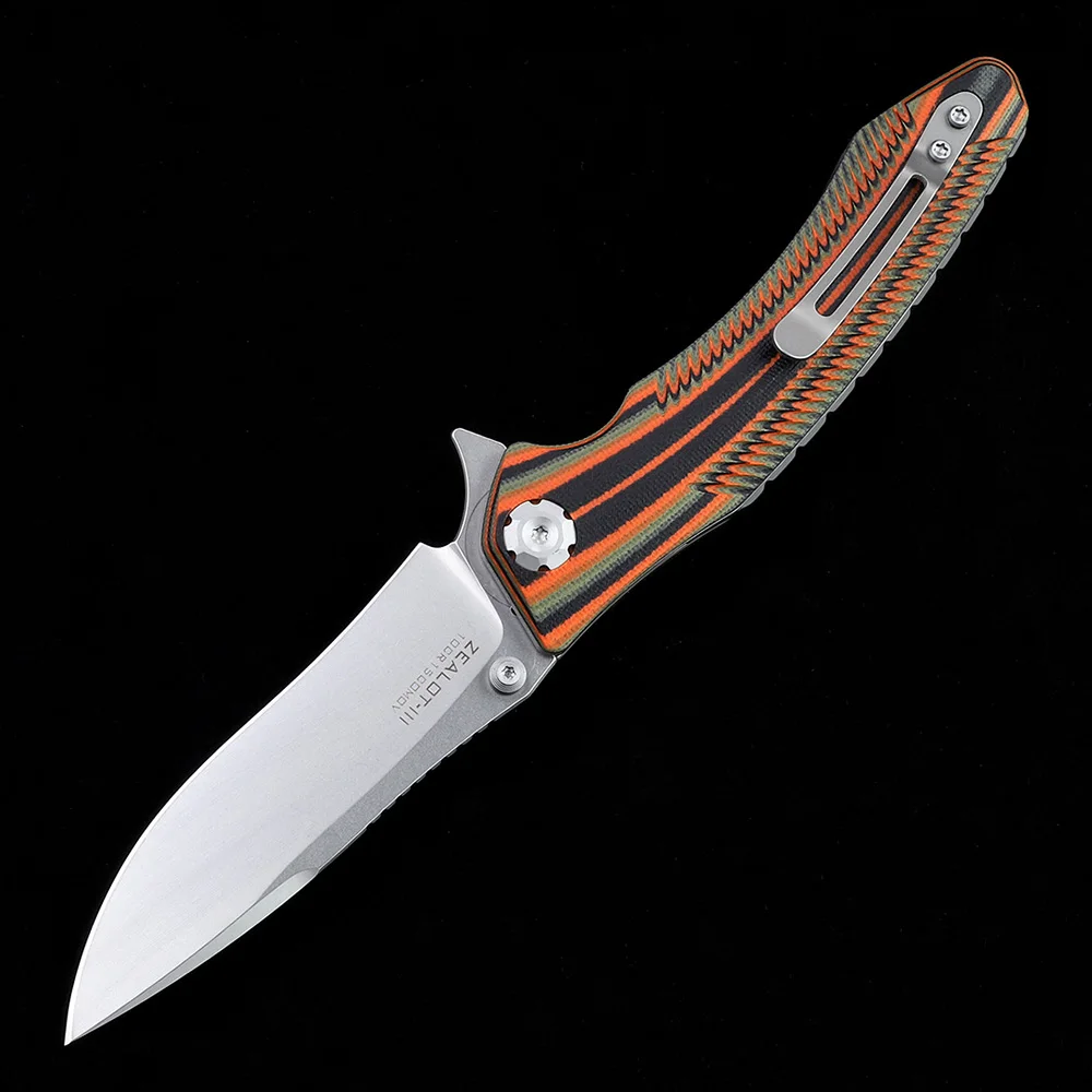 Maxace Zealot III 10CR15COMOV Pisau Lipat Pisau Berburu Buah Bertahan Hidup Luar Ruangan EDC Alat Berkemah Pegangan G10