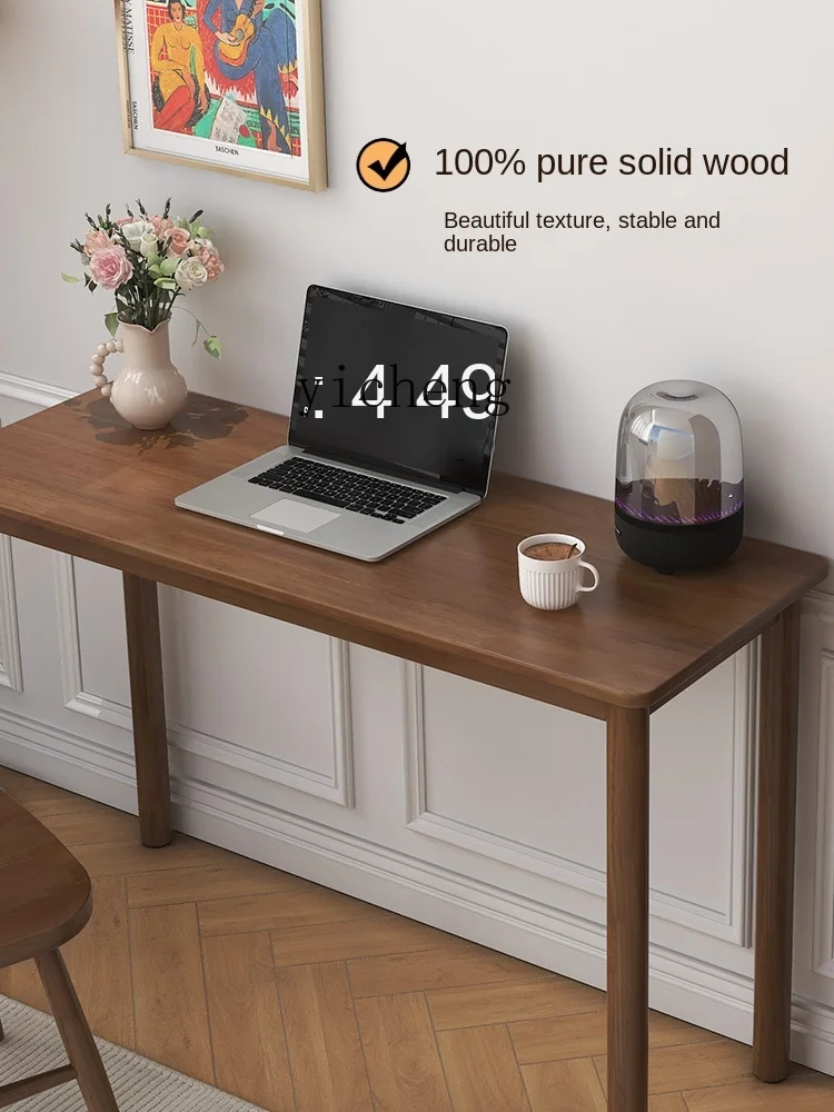 Solid Wood Desk Narrow 40cm against the Wall Double Home Study Study Computer Desk