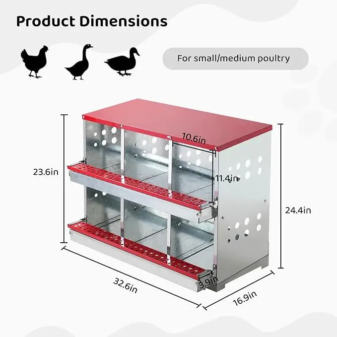 

Metal egg laying box Durable and easy to clean Galvanized chicken, duck and goose house, chicken nest, chicken nest Cross-