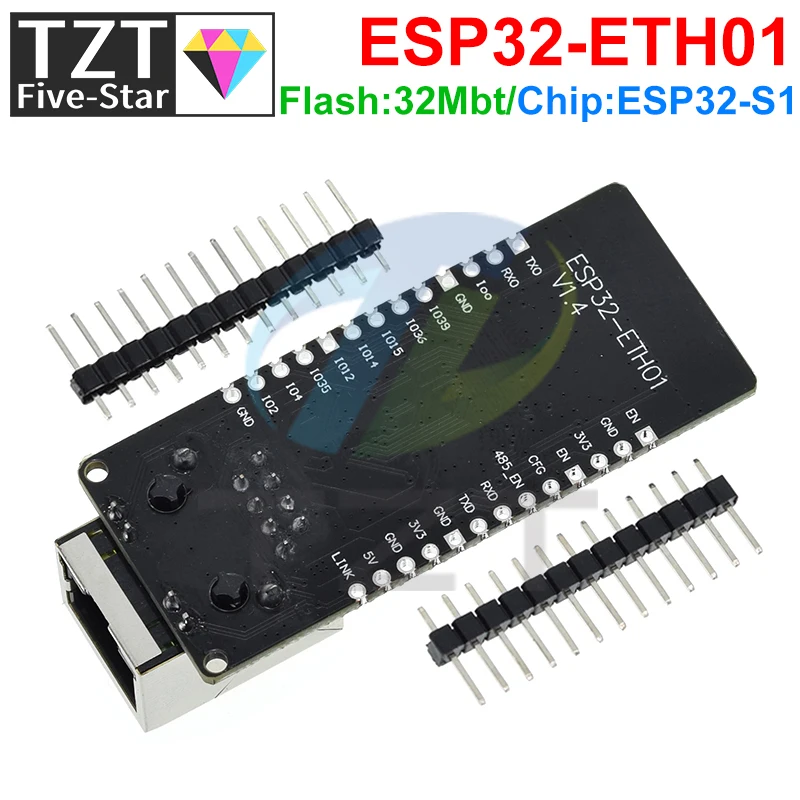 Imagem -06 - Placa de Módulo sem Fio com Porta Serial Embutida Rede Ethernet Compatível com Bluetooth Wi-fi Combo Gateway Mcu Esp32 Wt32-eth01