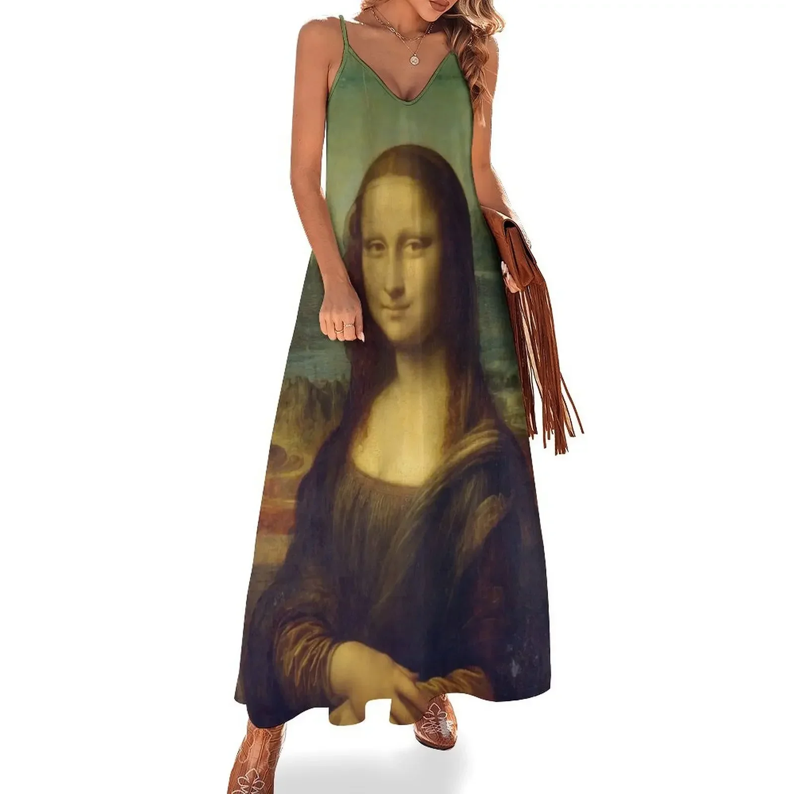 Mona Lisa Sleeveless Dress women clothes Long dress woman Long dresses prom dress 2024