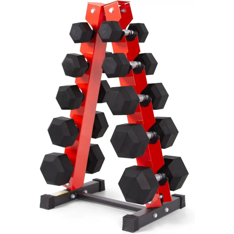 

AQRitFit 250LB/300LB Rubber Hex Dumbbell Sets with Weights Rack,Multiple Color Choices Available,Great Gym Equipment for Home,St