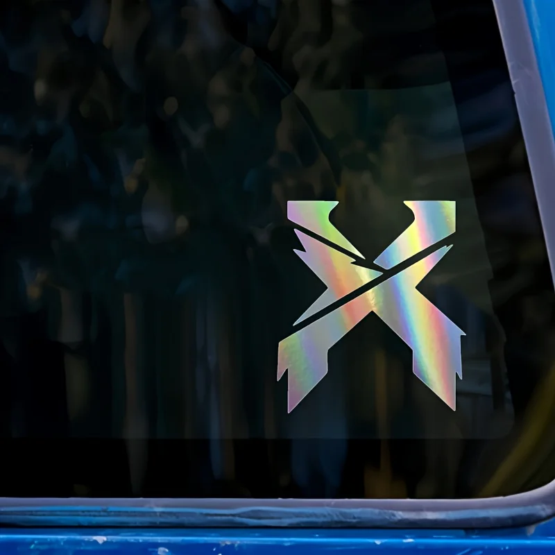 قطعة واحدة من ملصق خوذة شعار "X"، مثالي للخوذات وأجهزة الكمبيوتر المحمولة وألواح التزلج لإضافة Edgy Vibe