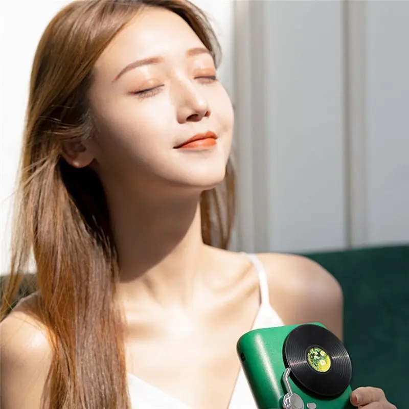 

*ABKM Portable Retro Camera Air Conditioning Fan Humidification Fan Hanging Neck Fan Handheld Fan for Desktop Office Fan-Green