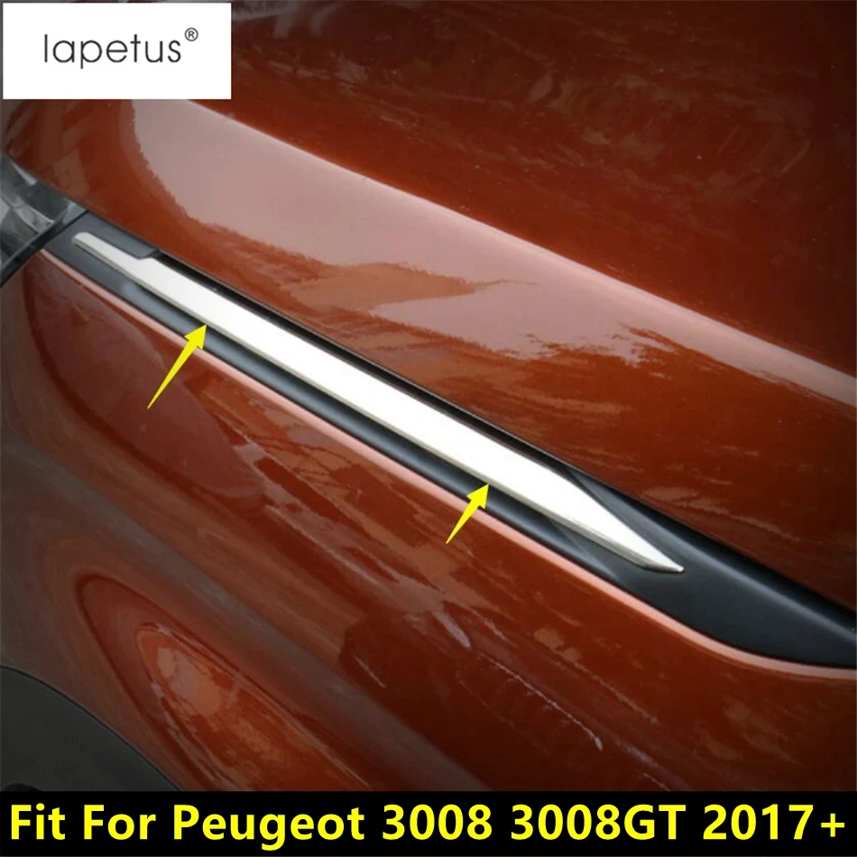 

Car Front Hood Engine Body Air Vent Outlet Flow Strip Decoration Cover Trim Accessories Fit For Peugeot 3008 3008GT 2017 - 2023