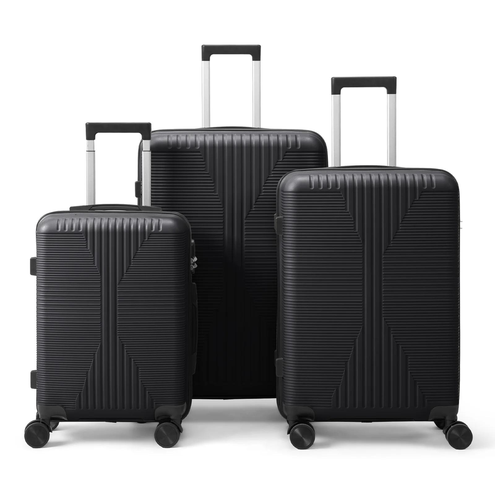 

Non-TSA customs lock 3-in-1 PP trolley case 20in 24in 28in PP black