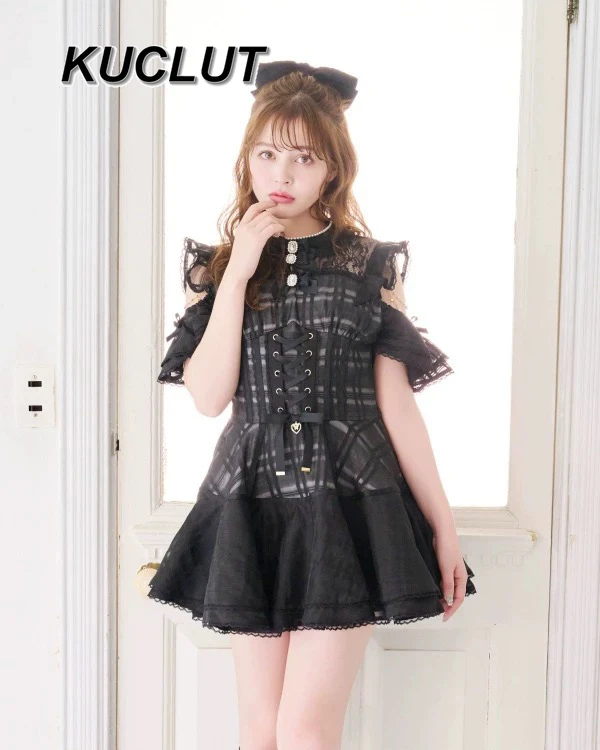 Conjunto de vestido y falda de manga corta, moda Primavera Verano, traje informal elegante, conjuntos de 2 piezas de estilo japonés Lolita para mujer