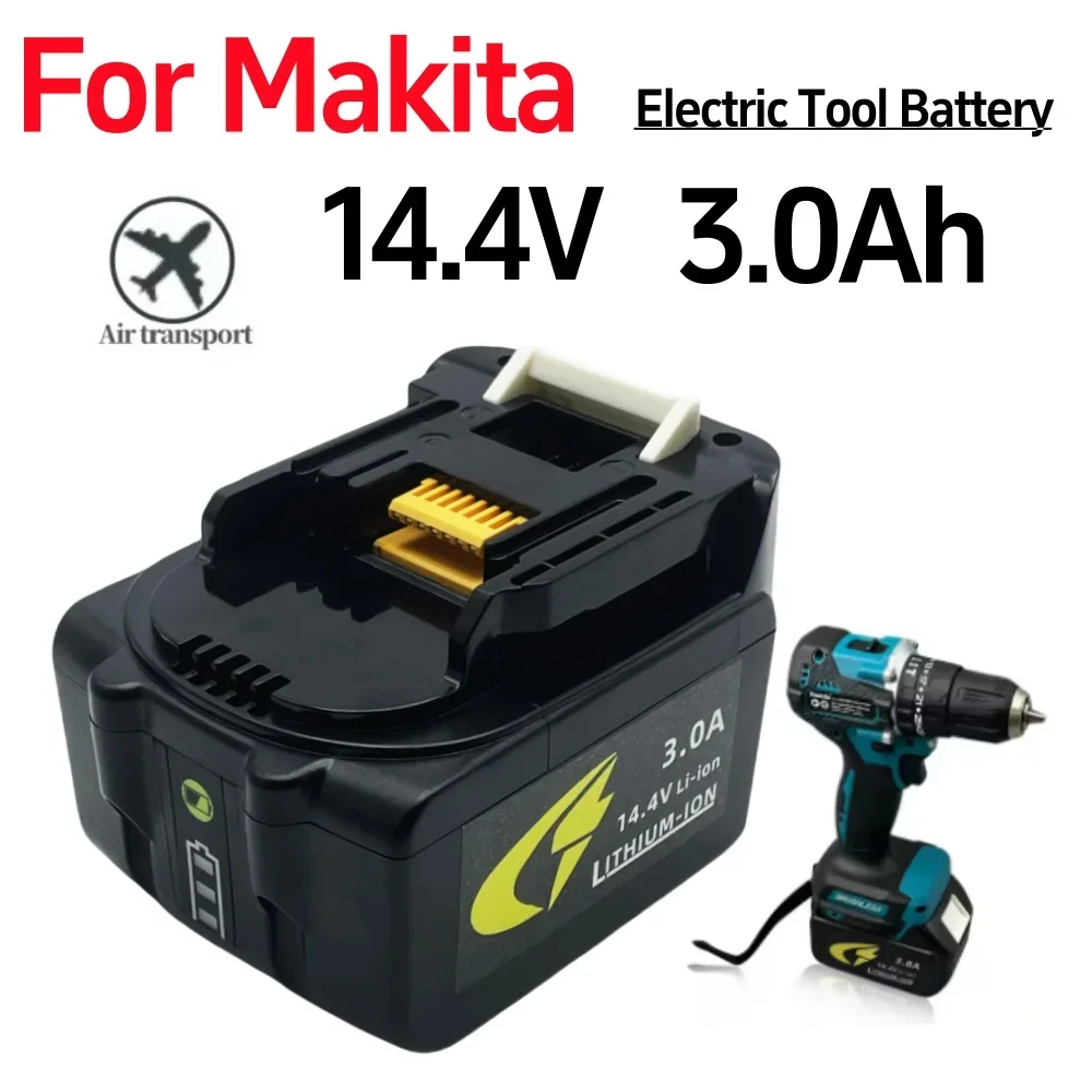 

For Makita 3000mAh 14.4V Lithium-ion Rechargeable Battery Replacement BL1415 BL1430 BL1440 Cordless Power Tool Battery