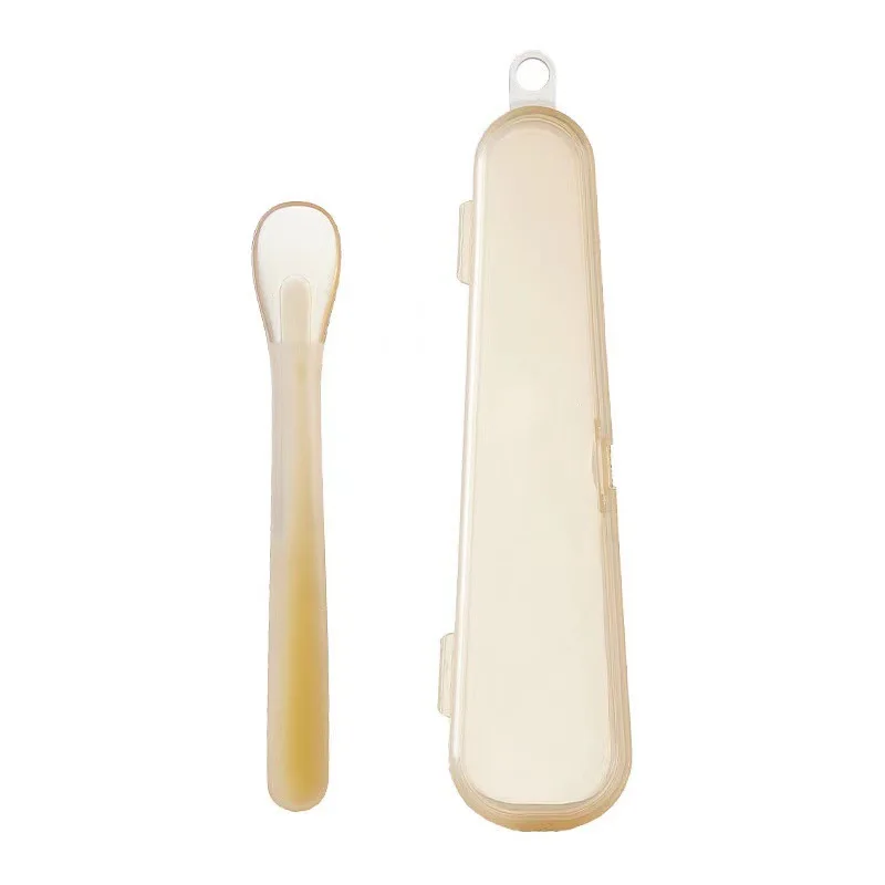 

New baby feeding silicone spoon for newborns 0-6 months, for feeding fruit puree and milk, baby complementary food utensil