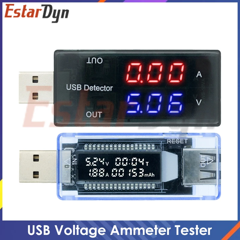 Voltage Meters Current Voltage Capacity Battery Tester USB Volt Current Voltage Doctor Charger Capacity Tester Meter Power Bank