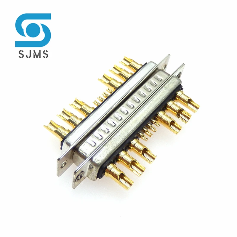 1PCS 13W6 30A Gold plated Male / Female high current Connector D-SUB adapter solder type 13Pin Plug Socket Welding High Power