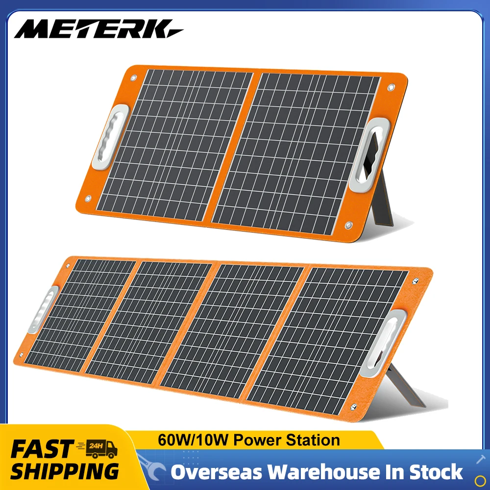 Flashfish 18V 100W/60W Solar Panel Foldable Solar Charger PD Type-c/QC3.0 Output Port for Phones Company Camping RV Travel