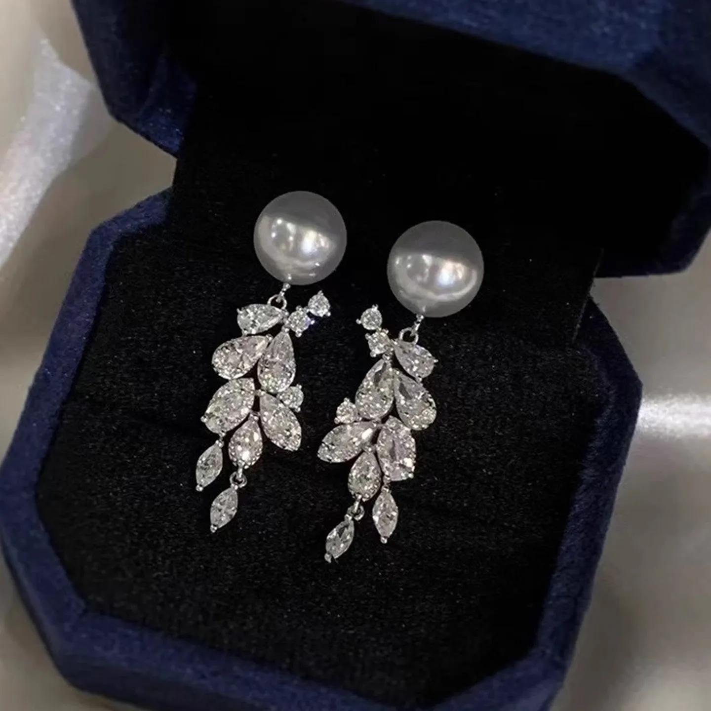 

MeiBaPJ 10-11mm Natural Semiround Pearls Fashion Drop Earrings 925 Silver Fine Wedding Jewelry for Women