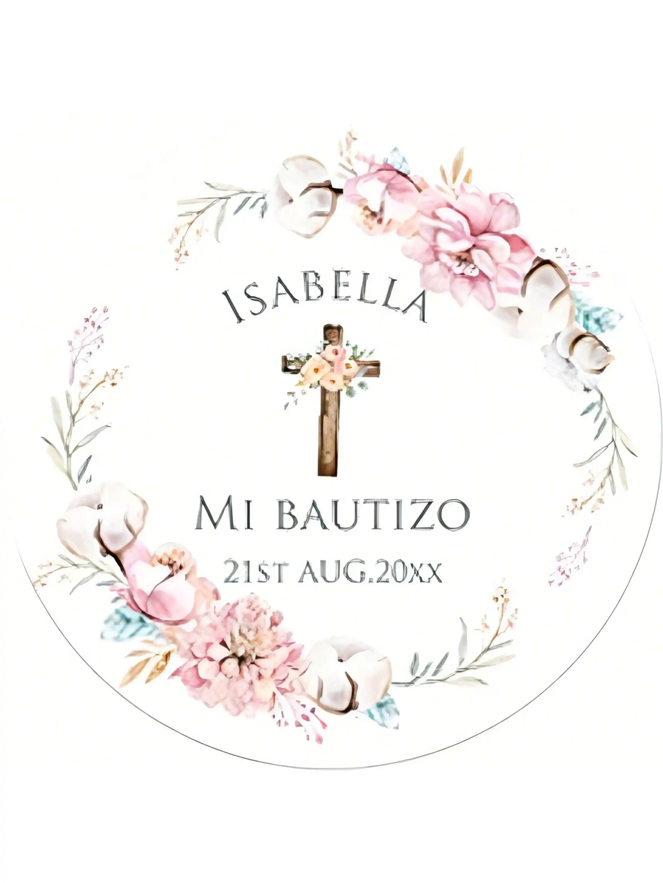 10-100PCS Waterproof Stickers for First Communion Personalized Name Tags 5-7CM Catholic Church Events Holy Communion Favor view 6