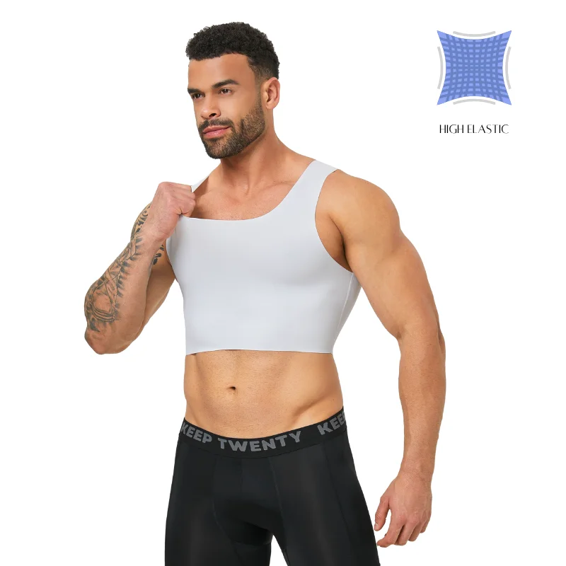 Nahtlose formende Kurzweste für Herren, ärmellose Slim-Fit-Unterwäsche, hochelastische, atmungsaktive, bequeme Weste – Detail 4