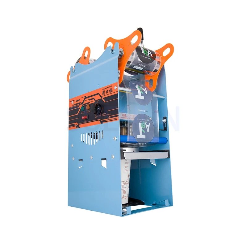 Mesin penyegel manual, mesin segel toko teh susu komersial, kertas plastik universal, minuman, susu, cangkir teh, penyegelan mac