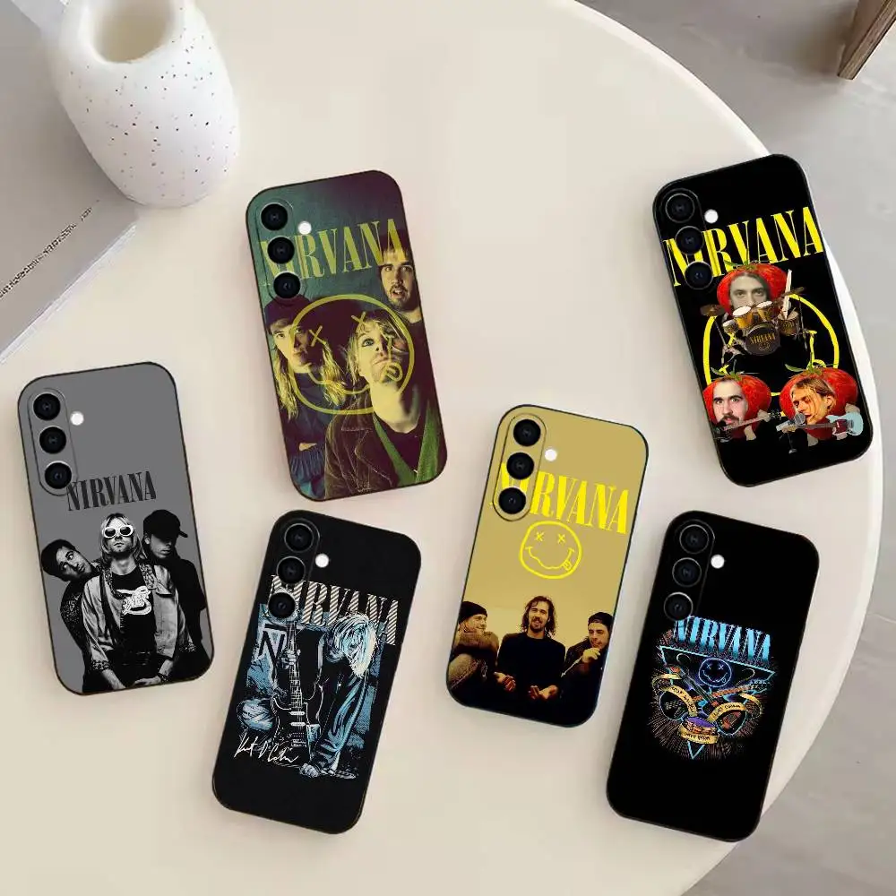 

Band n-Nirvana Phone Case For Samsung GalaxyA13,21s,22,31,32,52,53,71,72,73,Soft Black Cover