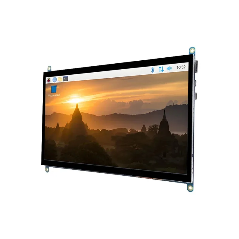 شاشة Raspberry Pi 10.1 بوصة تعمل باللمس 1024x600 HDMI شاشة محمولة مع فتحة إصلاح لـ Raspberry Pi 5/4/3B/B+ Win11/10/8