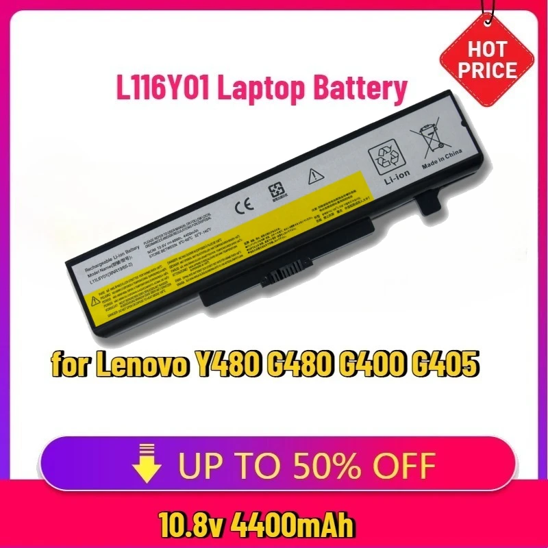 L116Y01 Аккумулятор для ноутбука Lenovo Y480 G480 G400 G405 L11S6F01 ASM 45N1048 FRU 45N1049 121500049 L11S6Y01 L11O6Y01 L11L6F01