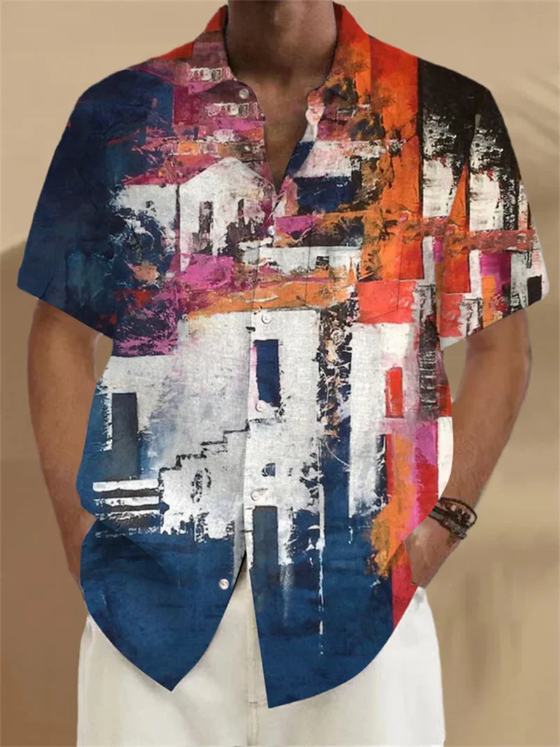 Men's designer clothing 3D printed shirt for summer travel in 2025, Hawaii beach, Hawaii Harajuku colorful
