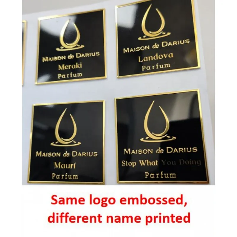 Imagem -06 - Relief Embossed Metal Logo Sticker Etiquetas Personalizadas para Embalagem Luxo Velas Private Label Design 3d