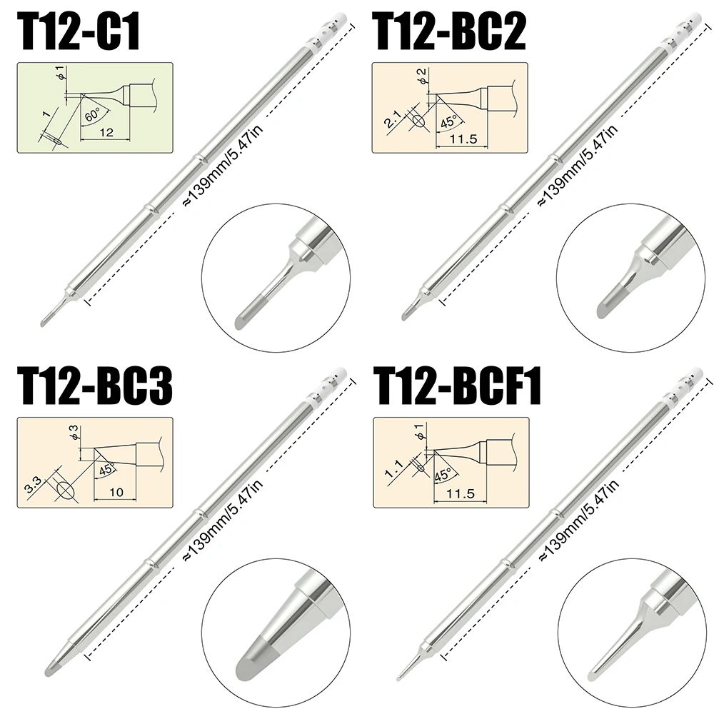 Серия паяльных жал T12, набор из 4 предметов для сварочной станции T12, сменное жало для ремонта сварочной станции, не применимо, наконечник FM65 T65 SH72