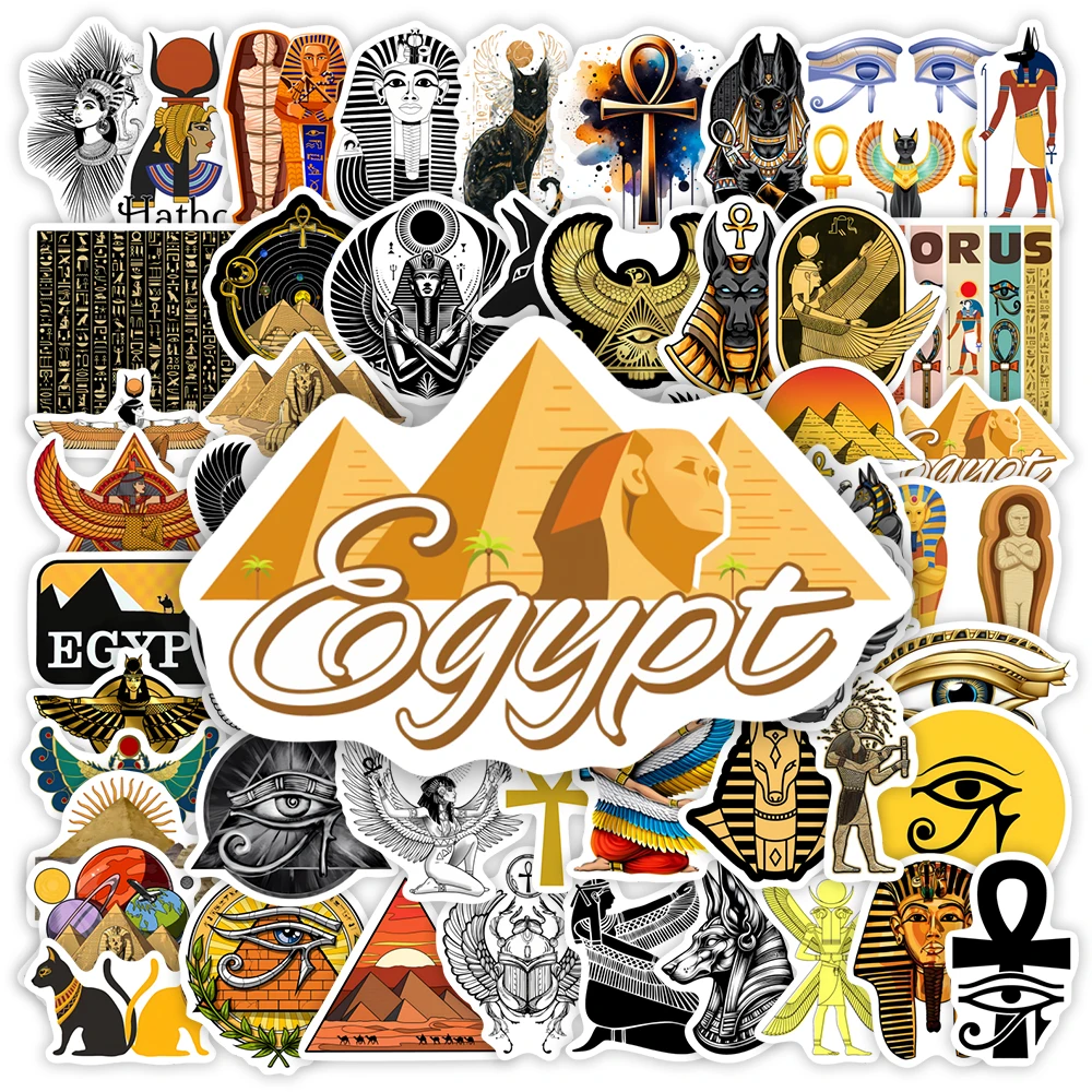 Egypt Culture Stickers Pyramids Pharaohs DIY Toys Gift Graffiti Decal for Scrapbook Journal Laptop Luggage Bottles Waterproof