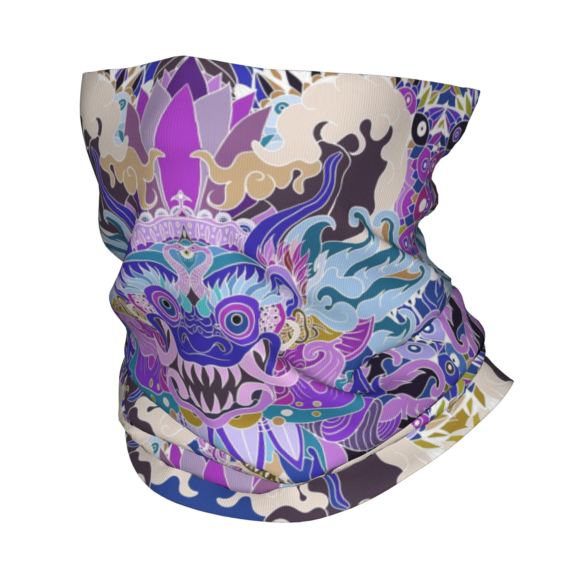 Balinese Barong   Strong Bali Bandana Neck Cover Printed Magic Scarf Warm Balaclava Hiking Fishing Unisex Adult
