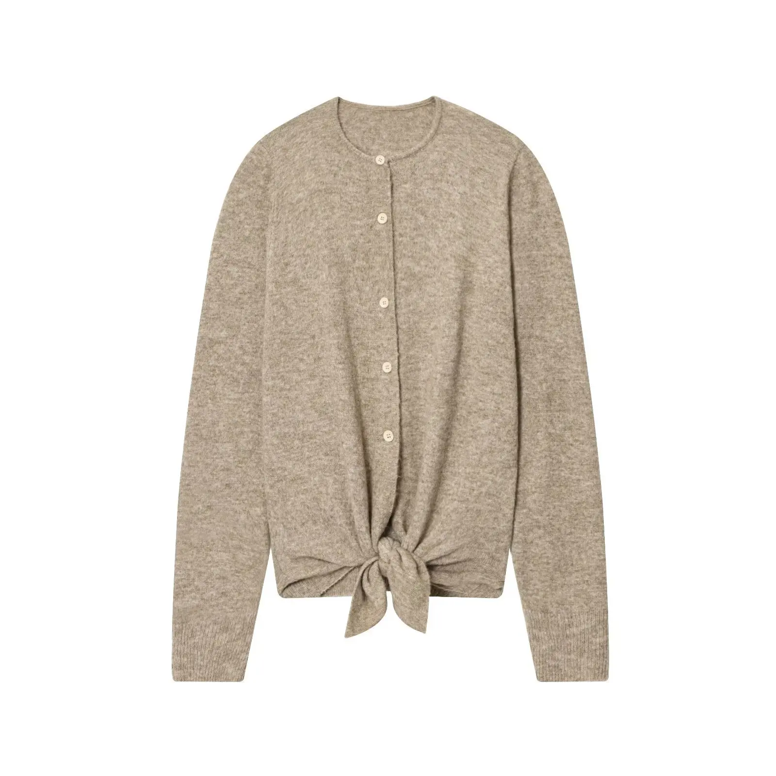 

2025 early autumn new European and American style hot European and American fashion round bow tie knit jacket