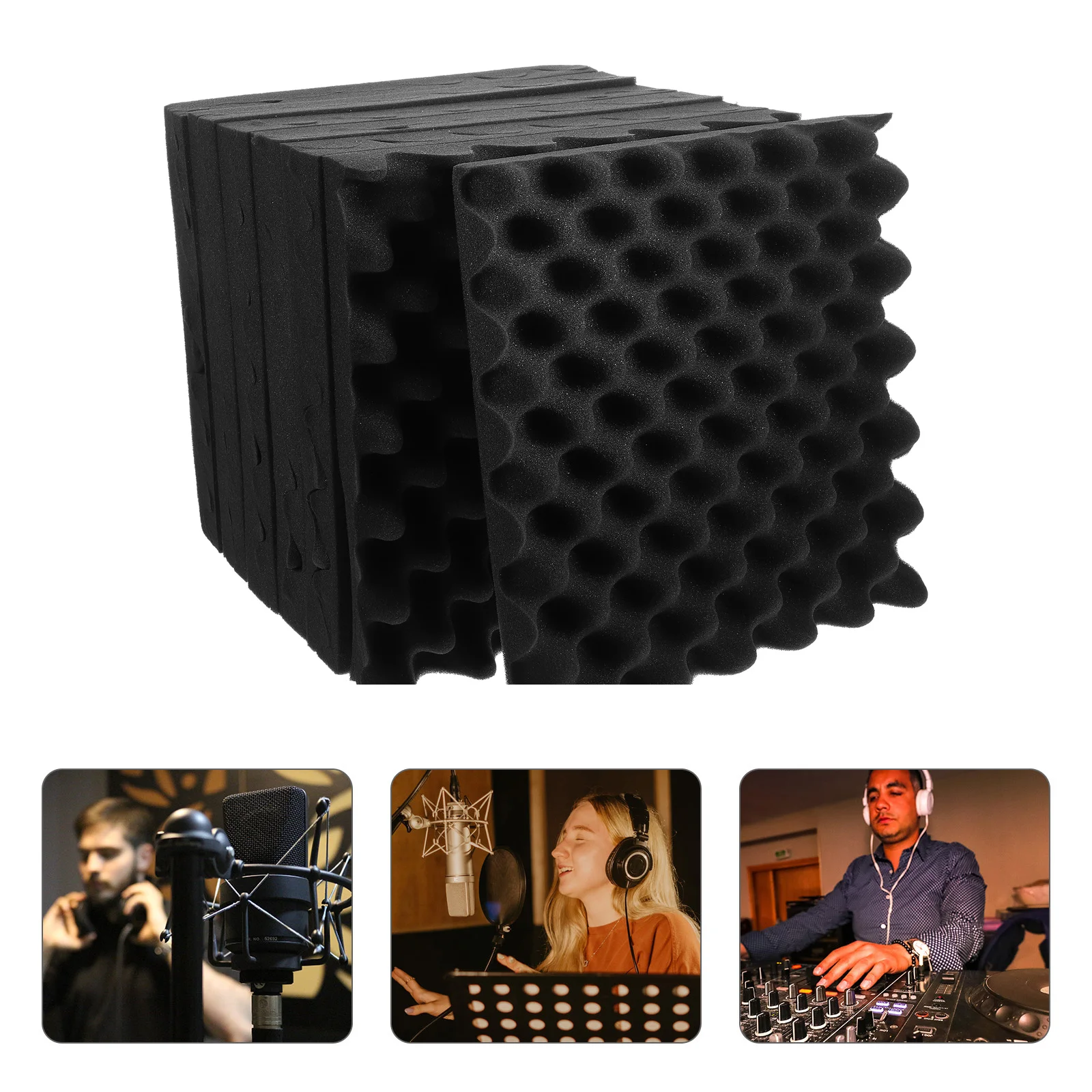 Paneles de espuma de aislamiento acústico autoadhesivos para pared, techo, suelo, insonorización, reducción de ruido, 12 Uds.