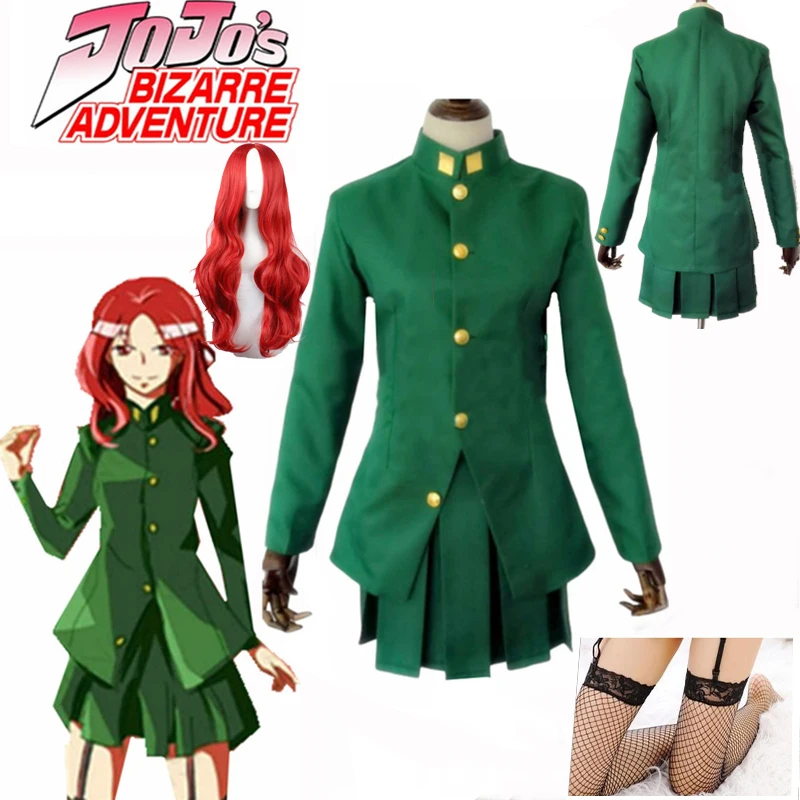 Kakyoin Noriaki women Cosplay Costume Custom Made Halloween men Cosplay Costume And Wigs