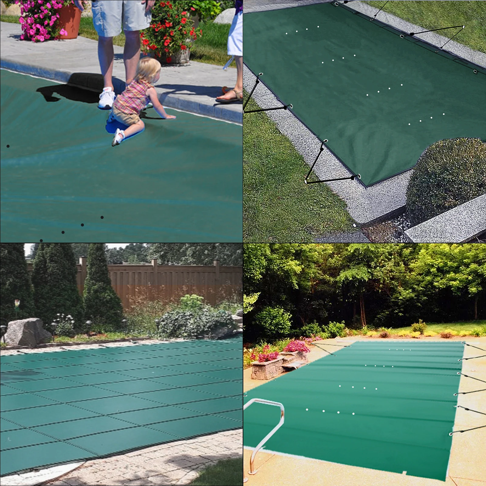 VEVOR Pool Safety Cover 11.5x19.6ft In-ground Pool Cover Rectangular Safety PVC Pool Cover Swimming Pool Winter Protection Cover