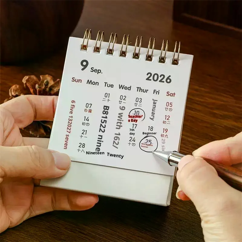 Portable 2026 Year Of The Horse Mini Calendars Creative Desk Travel Calendars Cute Pony Pattern Calendar Desktop Decor Ornaments