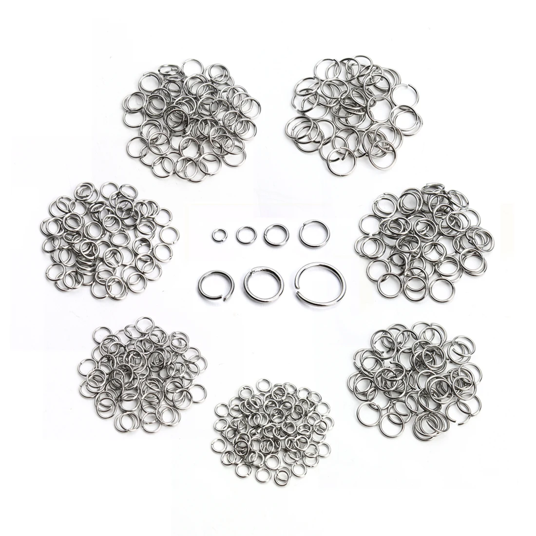 100/200/pcs Stainless Steel Jump Ring Single Loop Close Jump Rings Split Rings for Jewelry Making Necklace Bracelet Accessories